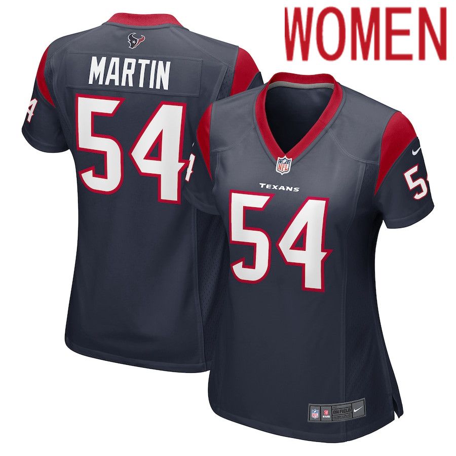 Women Houston Texans #54 Jacob Martin Nike Navy Game NFL Jersey